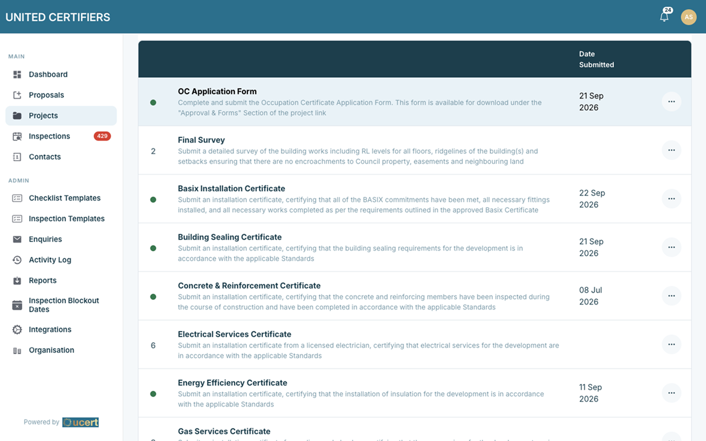Checklist detail overlay